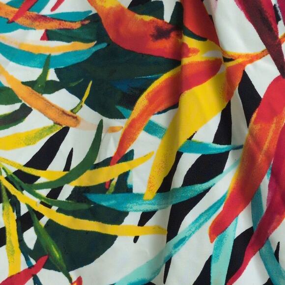 NWT Apt. 9 Batik Halter Tankini Top Multicolor Tropical Ruched Size 2X New - Picture 2 of 10